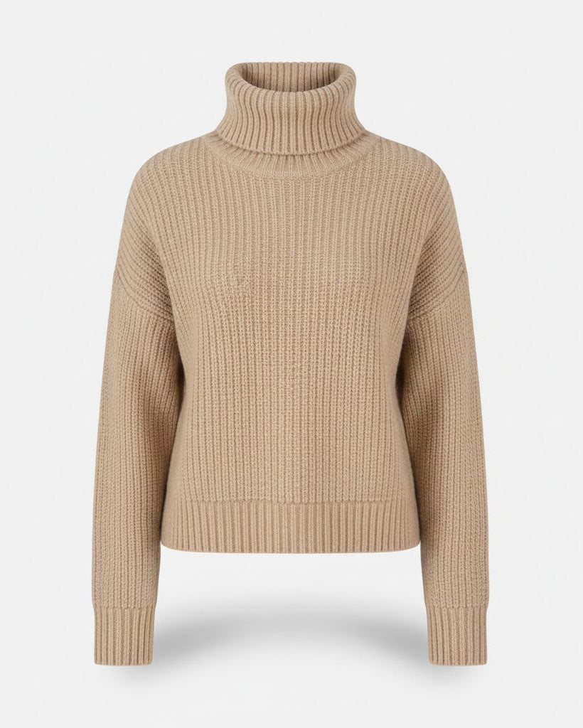 Winter Short Wool Turtleneck Sweater
